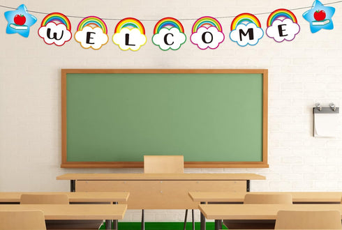 FLYAB Welcome Banner for Classroom Decorations Rainbow Welcome Bulletin Board Classroom Decorations Welcome Back to School Banner for School Class...