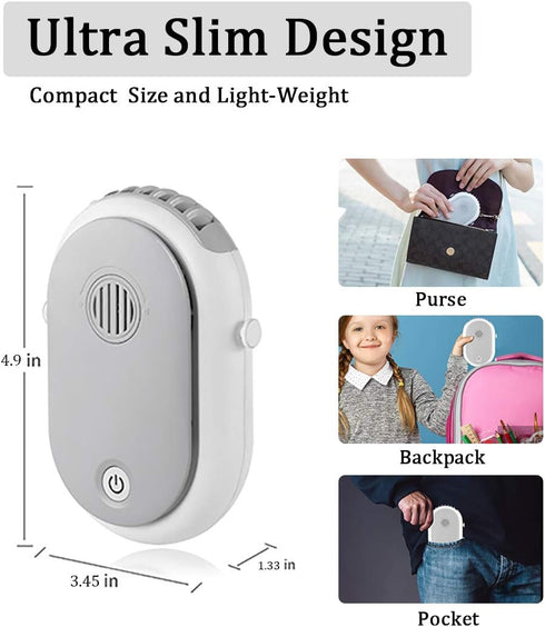 Portable Hanging Neck Fan Wearable Personal Fan Battery Operated USB Rechargeable 3 Speed Mini Handheld Air Conditioning Cooling Refrigeration Nec...