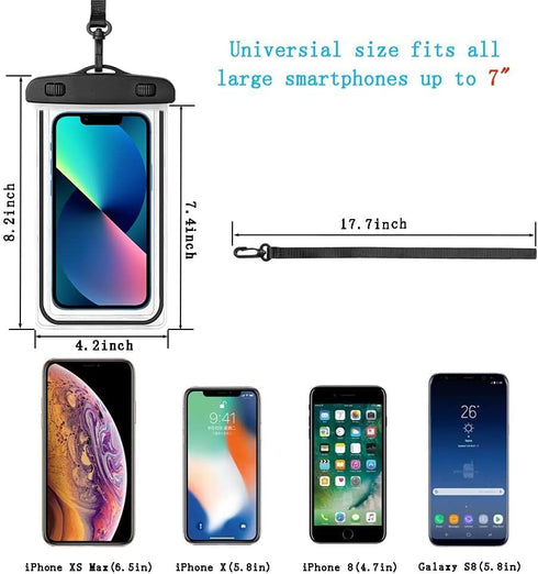 Waterproof Phone Pouch 4Pack, Floating Underwater Phone Case Dry Bag Lanyard Universal IPX8 for iPhone 15 14 13 Pro Max Plus Samsung Galaxy S24 Ul...