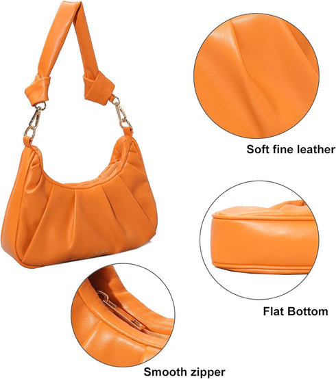 Shoulder Bags for Women, Cute Hobo Tote Handbag Mini Clutch Purse with Zipper Closure...