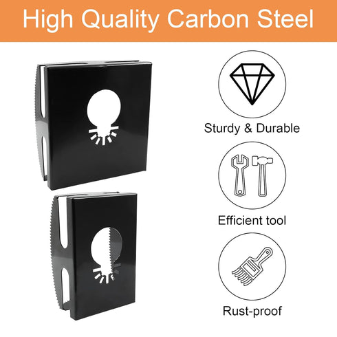 Square Slot Cutter, 2 Pcs Stainless Steel Outlet Cutout Multi-Tools Carving One Step in Place Oscillating Milling Cutter for Drywall/Plastic Metal...