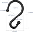 Metal Shower Curtain Hooks?Set of 12 Rings?Rust Resistant S Shaped Hooks Hangers for Kitchen Utensils, Clothing, Towels, etc. (Black)...