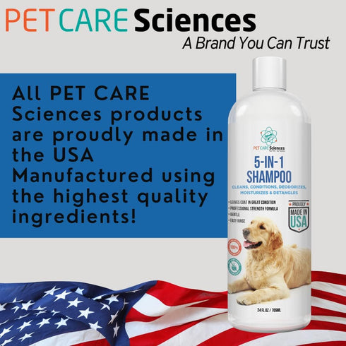 8 floz 5 in 1 Dog Shampoo for Itchy Skin - Sensitive Skin Dog Shampoo for Smelly Dogs - Dog Shampoos & Conditioners - Made in The USA...