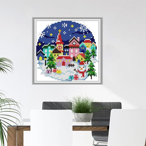 CROSSDECOR Cross Stitch Kits for Adults,Stamped Cross Stitch Kits,DIY Needlepoint Kits for Beginners Counted Embroidery Craft Supplies for Home Dé...