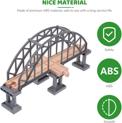 Toyvian Wooden Train Tracks Suspension Bridge Toy Children Train Railway Toy Wood Cross Railway Toys Train Scene Layout Props Toy Train Accessory ...