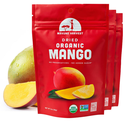 Mavuno Harvest Mango Dried Fruit Snacks | Unsweetened Organic Dried Mango Slices | Gluten Free Healthy Snacks for Kids and Adults | Vegan, Non GMO...