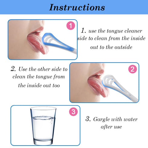 AKOAK 3 Pcs Tongue Scraper Cleaner, Tongue Cleaning Board to Help Eliminate Bad Breath, Reduce Bad Breath, for Adults and Children, Professional O...