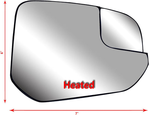 Passenger Right Side Replacement Mirror Glasses Small Housing With Heated And Plate Fit Ford Transit Connect XL,XLT and TITANIUM From 2014-onward...