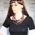 ABJFJE Womens Multi Layer Crystal Resin Choker Necklace and Drop Earring Set Fashion Multi Colored Beads Statement Clavicle Collar Bib Necklace Ea...