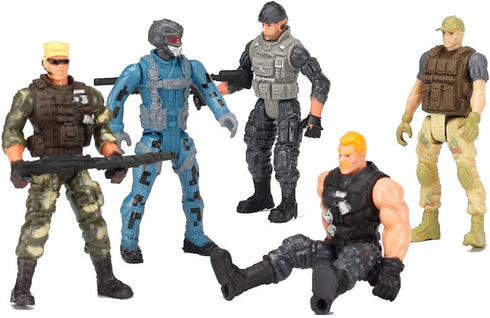 14 Pack Army Men and SWAT Team Soldiers Action Figures,Soldiers Action Figures Playset with 14 Design Military Weapons Accessories, for Kids Child...