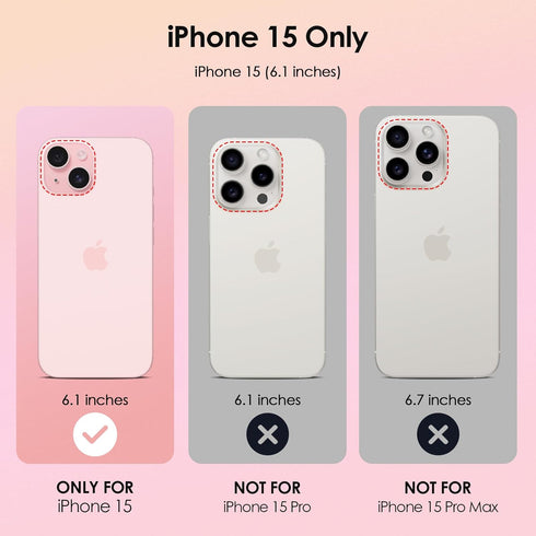 iPhone 15 Case with Screen Protector + Bumper + Camera Protector, iPhone 15 Full Body Protective Case TPU Shockproof, Anti-Yellowing Stylish Shiny...