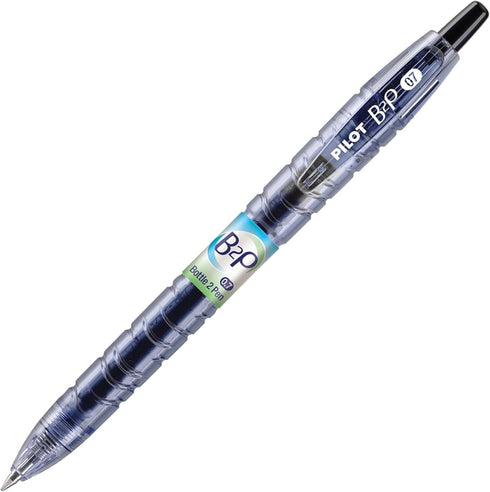 PilotBottle to Pen B2P Retractable Gel Pens, Fine Point, 0.7 mm, 89% Recycled, Translucent Barrel, Black Ink, Pack Of 12...
