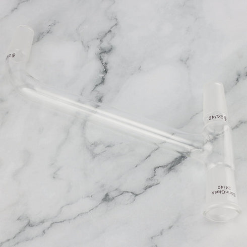 Glass Distilling Adapter, Borosilicate Glass 75 Degree Bent Chemistry Distillation Adapter with 24/40 Standard Joint...