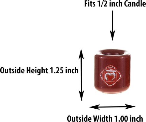 Mega Candles 7 pcs Ceramic 1/2 Inch Diameter Chakra Chime Ritual Spirtual Energy Spell Candle Holders - Assorted Colors...