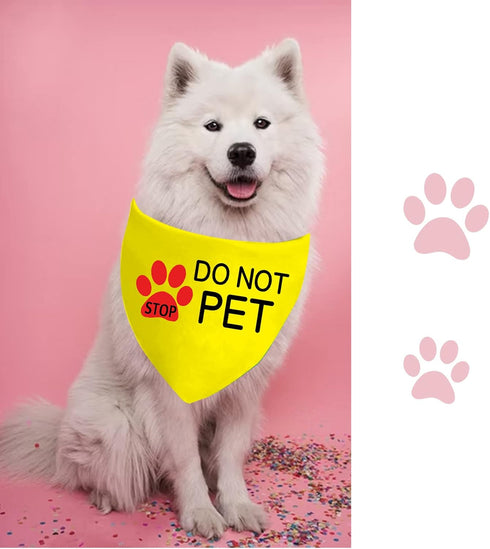 JXGZSO 1 Piece Stop Dot Not Pet/Stop No Touch No Talk/Stop Do Not Distract Dog Bandana (DO NOT PET Y D)...