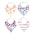 Copper Pearl 4 Pack Soft Cotton Baby Bibs for Drooling and Teething, Absorbent Drool Bibs for Baby Girl and Boy, Adjustable to Fit Newborns to Tod...