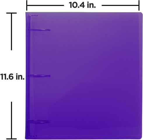JAM PAPER Plastic 2 inch Binder - Purple 3 Ring Binder - Sold Individually...