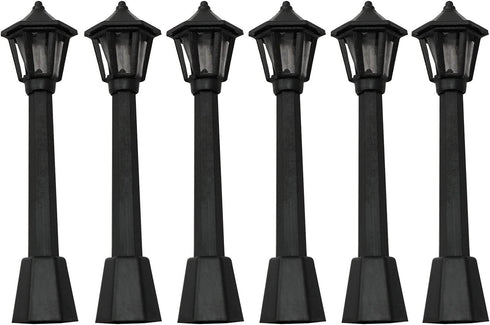 LQ Industrial Mini Lamppost 6PCS Miniature Railway Train Lamp Post Lights Street Light Model for Doll House Micro Landscape Fairy Garden...