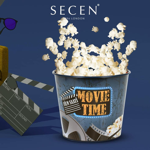 SECEN LONDON Reusable Plastic Popcorn Containers/Popcorn Bowls Set for Movie Theater Night,Washable in The Dishwasher,%100 BPA Free, Plastic Popco...