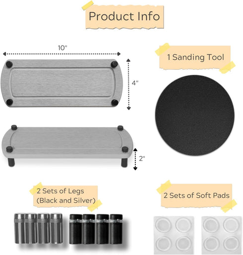 Water Absorbing Stone Tray for Sink | 2 Set of Legs | Stone Drying Tray | Sink Caddy | Drying Stone | Quick Dry Stone Sink Tray | Bathroom Counter...