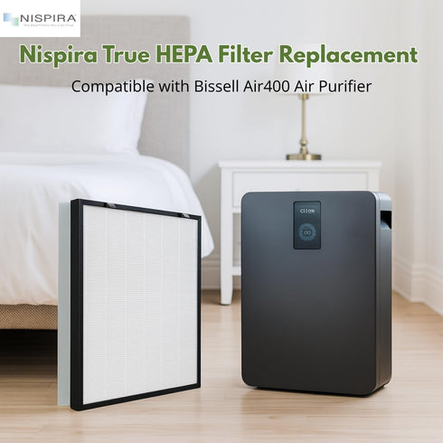 Nispira True HEPA Filter Replacement Compatible with Bissell Air400 Air Purifier Part 2521, 1 Pack...