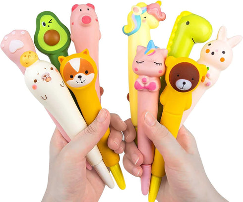 10-PCS - Cute Pens For Kids,Fun Pens,Squishy pens,Kid School Supplies,Anxiety Relief Squishies Writing Pen, Gift For Every Child Especially In Sch...