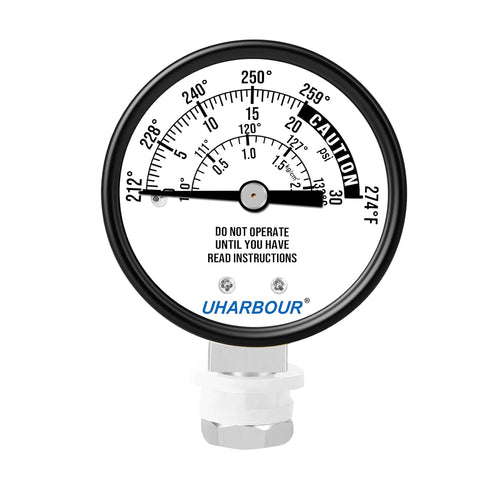 Pressure Canner Gauge, Pressure Cooker Gauge, 2" Dial Pressure Canner Steam Gauge, Bottom Mount...
