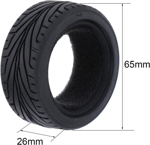 4PCS 1:10 RC Tires and Plastic Wheels Rims for 1/10 Scale On Road Touring Racing Drift Car Traxxas HSP HPI Tamiya (Blue)...