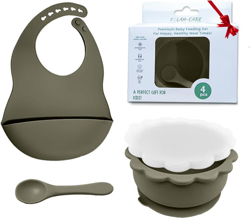 Baby Feeding Set of 4–Made from Premium Food-Grade & BPA-Free Silicone Baby Weaning Set –Durable & Eco-Friendly Toddler Plates, Safe Baby Feeding ...