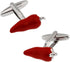 Spicy Chili Red Hot Pepper Chef Cook Pair Cufflinks in a Presentation Gift Box & Polishing Cloth...