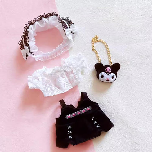 niannyyhouse 20cm Plush Doll Clothes Loose Headwear White Shirt Black Skirt Backpack 8in Soft Stuffed Plush Toy Accessories Dress Up...