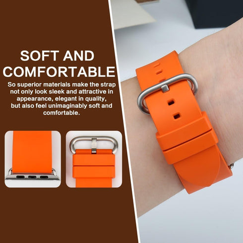 REZERO Compatible with Apple Watch Band 49mm 45mm 44mm 42mm 41mm 40mm 38mm, Fluoro Rubber Watch Strap with Stainless Steel Buckle Replacement for ...