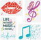 FINGERINSPIRE 4 pcs Music Painting Stencil 8.3x11.7 inch Reusable Musical Notes Lips Butterfly Drawing Template Life Without Music is a Mistake St...