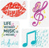 FINGERINSPIRE 4 pcs Music Painting Stencil 8.3x11.7 inch Reusable Musical Notes Lips Butterfly Drawing Template Life Without Music is a Mistake St...