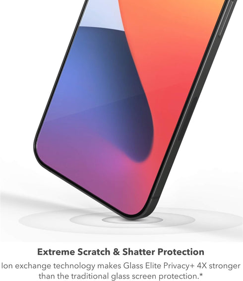 ZAGG InvisibleShield Glass Elite Privacy+ Screen Protector for iPhone 12 Pro Max, Two-Way Privacy Filter, 4X Stronger, Anti-Fingerprint Technology...
