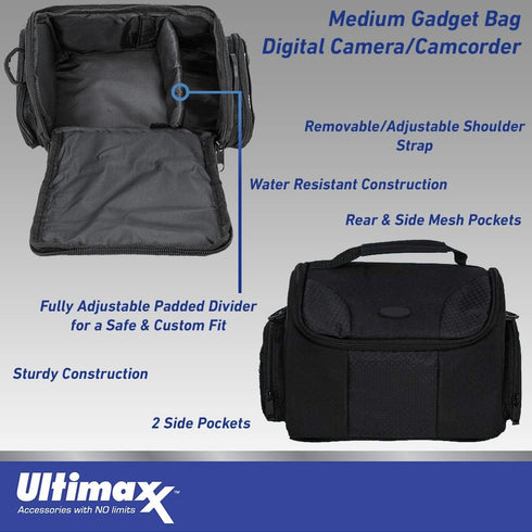 I3ePro Medium Soft Padded Digital SLR Camera Travel Case/Bag with Clip-on Detachable...