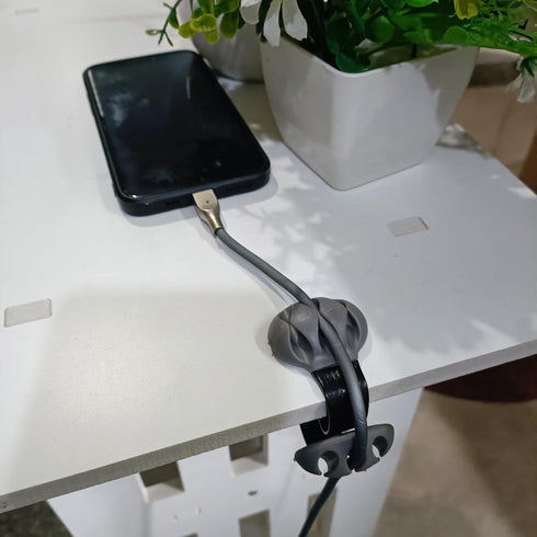 Coralpearl Desk Cable Drop Clips Non-Adhesive, Table Cord Stay Holder Weighted, Small Wire Management Clamp Removable, Silicone Tidy Organizer Kee...