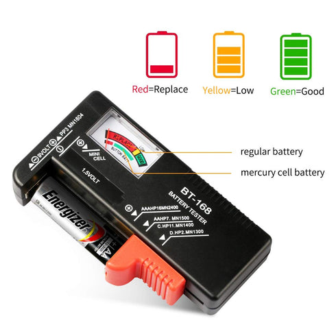 1Pcs Battery Tester Checker, Universal Battery Checker Model BT-168for AA AAA C D 9V 1.5V Button Cell Batteries Smal Electrical Equipment (Require...