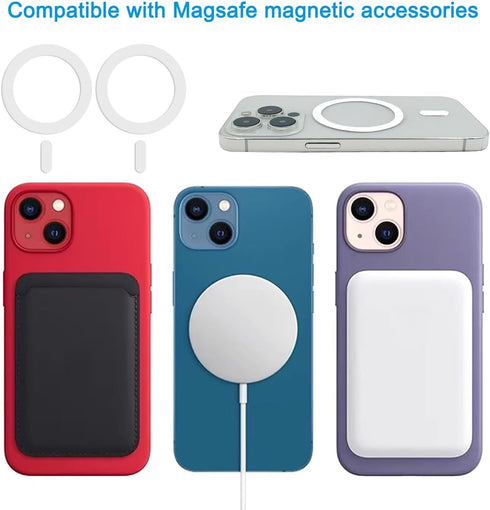 6 Pack Universal Metal Rings Sticker Compatible with MagSafe Magnetic Wireless Charger iPhone 13 12 Pro Mini Max, Ultra-Thin Car Charger Conversio...