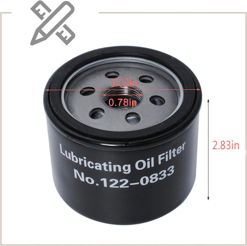 122-0833 Oil Filter Compatible with Onan HDKAH,HDKAJ,HDKAK Model Generators,Replaces 185-5409...