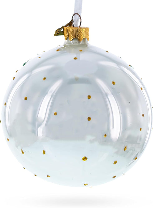 Panda Bears on Tree Branch Glass Ball Christmas Ornament 4 Inches...