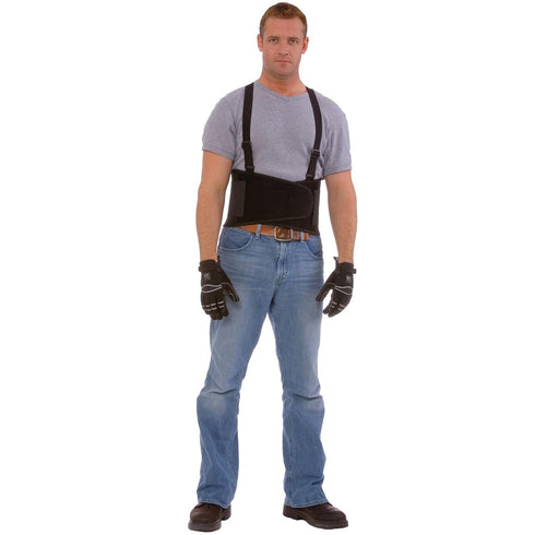 Cordova SB-M Adjustable Back Support Belt with Attached Suspenders, Medium, Black...