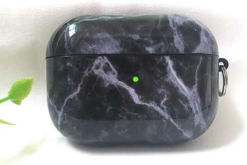 Airpods Pro Case - YOMPLOW Black Marble Protective Hard Case Cover Skin Portable & Shockproof Women Girls with Keychain for Apple Airpods Pro Char...