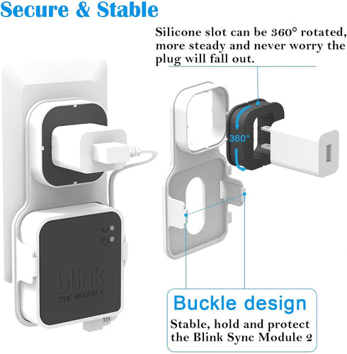 256GB Blink USB Flash Drive and Sync Module 2 Mount, Space Saving and Easy Move Mount Bracket Holder for Blink Outdoor Indoor Security System (Bli...