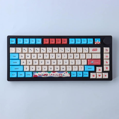 Hyekit PBT Keycaps 130 Keys Circus Keycaps Dye-Sublimation Cute Keycaps XDA Profile Custom Keycaps for Cherry Gateron MX Switches Mechanical Keybo...