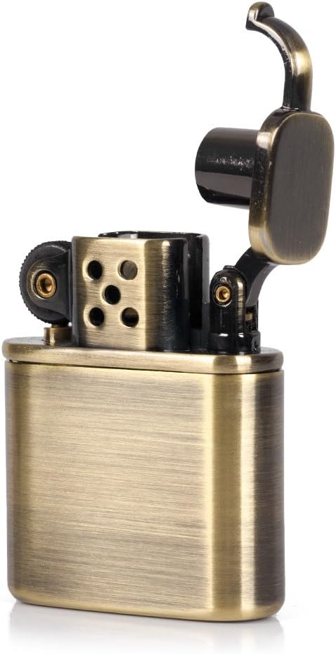 Antique Style Lift Arm Kerosene Brass Metal Windproof Lighter for Collection Decorative Gift (Bronzy)...