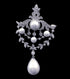 Royal Vintage Silver-Tone Double Loop Brooch Pins with Foiled Mother of Pearl Drops...