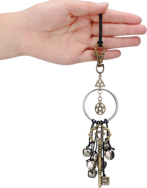 Witch Bells for Door Witchcraft Bells Supplies Wiccan Decor Altar Bell Antique Magic Keys Witchy Wicca Home Protection Decor Kitchen Witch Decor (...