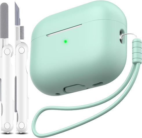 AirPods Pro 2nd Generation Case Cover, Military Grade Anti-Fall Soft Silicone Shock-Absorbing AirPods Pro Case Skin Touch with Keychain and Cleani...