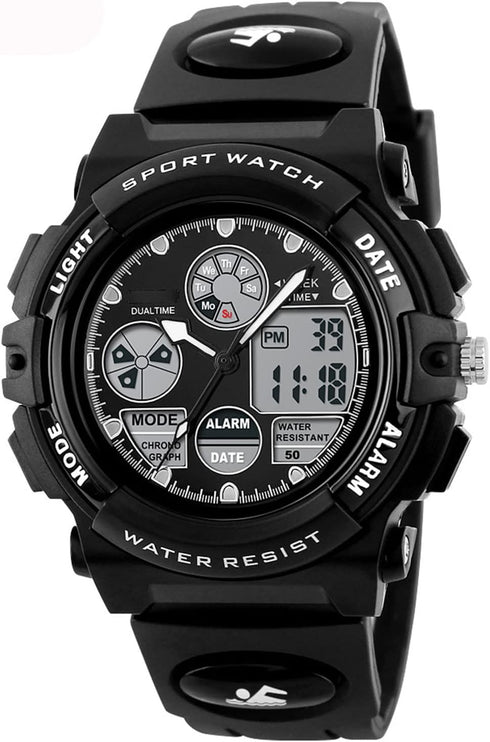 FANMIS Men's Military Dual Display Wristwatches Waterproof Multifunctional Sports LED Electronic Watch...